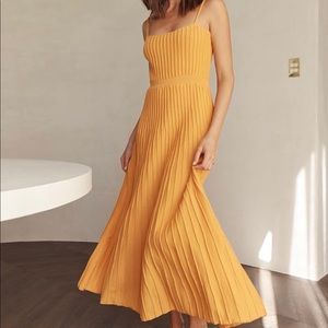 Runway Scout Alexa Pleated Maxi Dress Orange